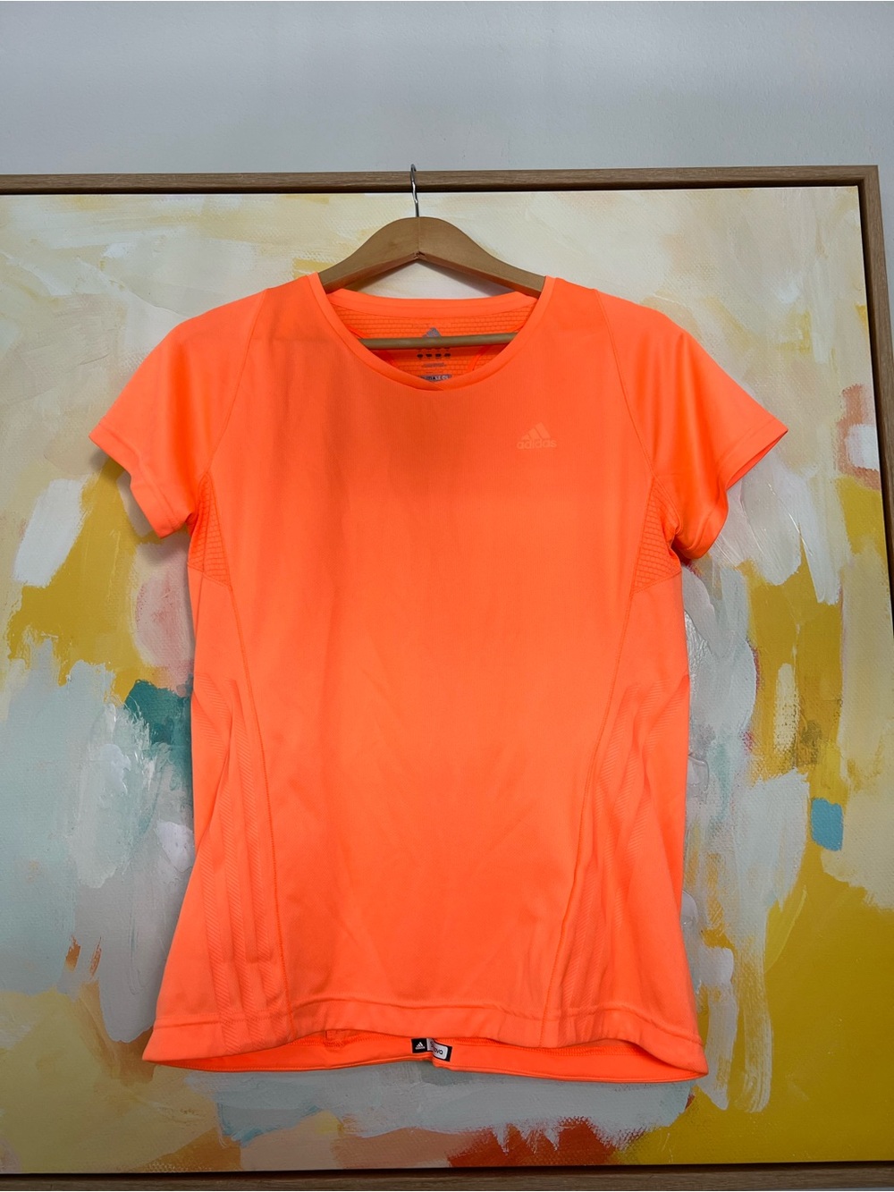 adidas Women's Bright Neon Orange Short Sleeve Athletic Tee